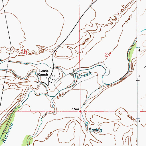 Topographic Map of North Richeau Creek, WY