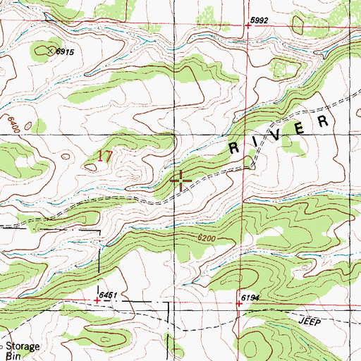 Topographic Map of North River Slope, WY