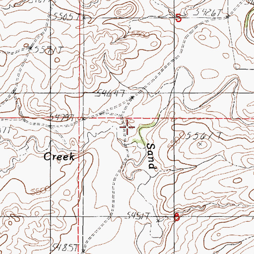 Topographic Map of North Sand Creek, WY