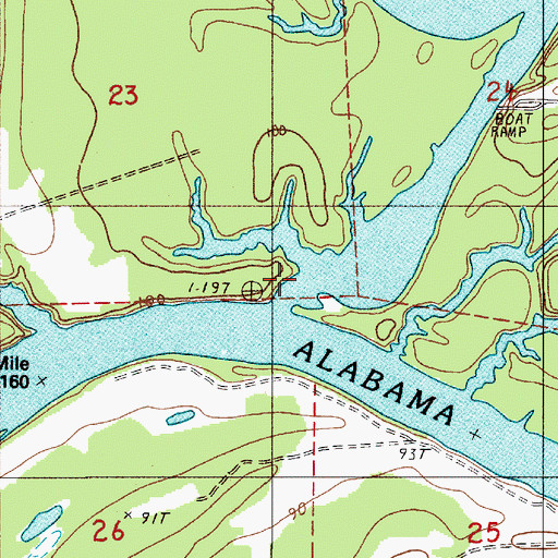 Topographic Map of Bogue Chitto Creek, AL