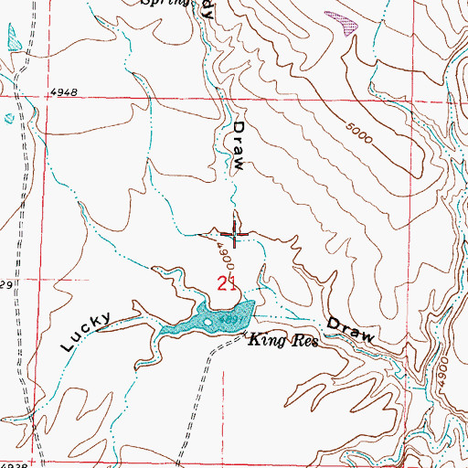 Topographic Map of North Sandy Draw, WY