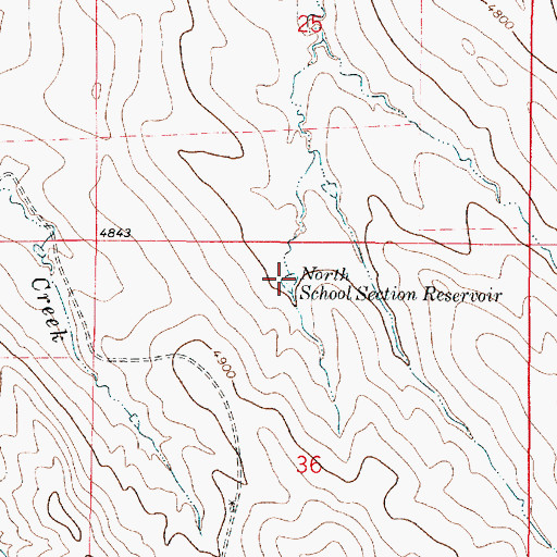 Topographic Map of North School Section Reservoir, WY