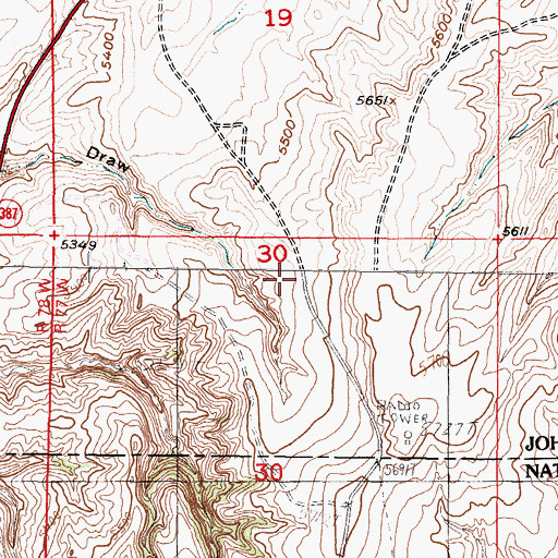 Topographic Map of North Sherwood Draw, WY