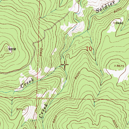 Topographic Map of North Soldier Creek, WY