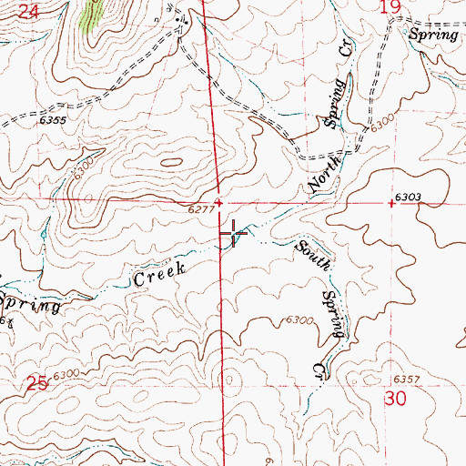 Topographic Map of North Spring Creek, WY