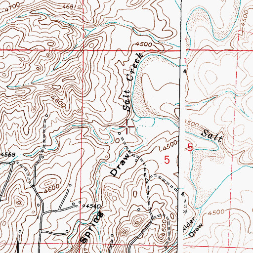 Topographic Map of North Spring Draw, WY