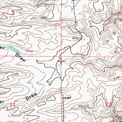 Topographic Map of North Steer Draw, WY