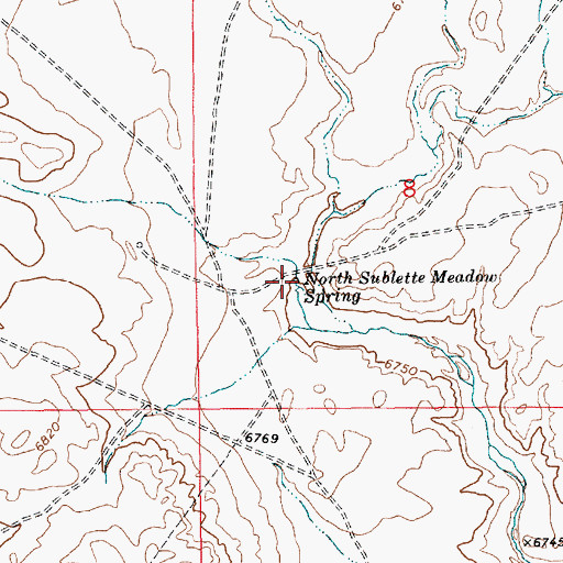 Topographic Map of North Sublette Meadow Spring, WY