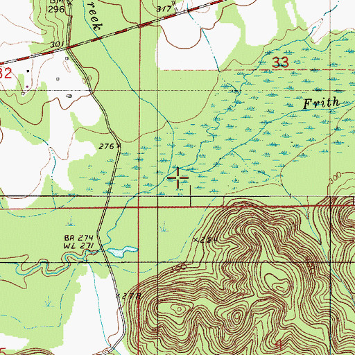 Topographic Map of Boiling Mill Creek, AL