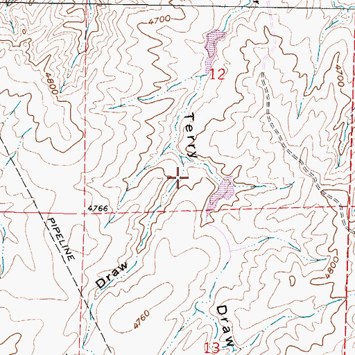 Topographic Map of North Terry Draw, WY