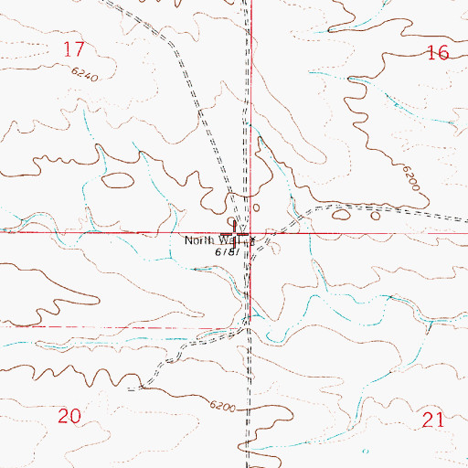 Topographic Map of North Well, WY