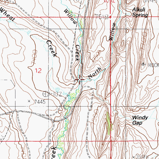 Topographic Map of North Willow Creek, WY