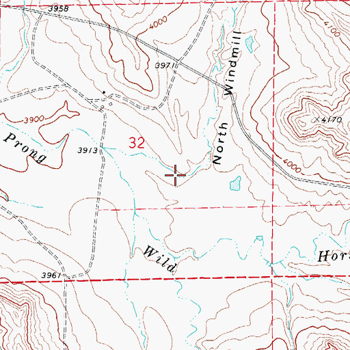 Topographic Map of North Windmill Draw, WY