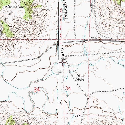 Topographic Map of Northwest Draw, WY