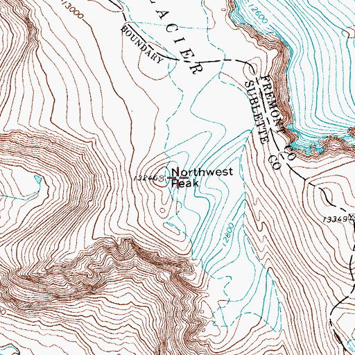 Topographic Map of Northwest Peak, WY