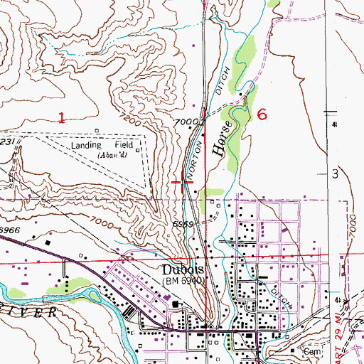 Topographic Map of Norton Ditch, WY