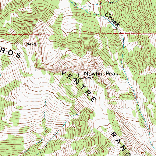Topographic Map of Nowlin Peak, WY