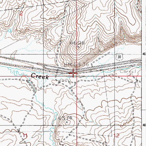 Topographic Map of Nugget Canyon, WY