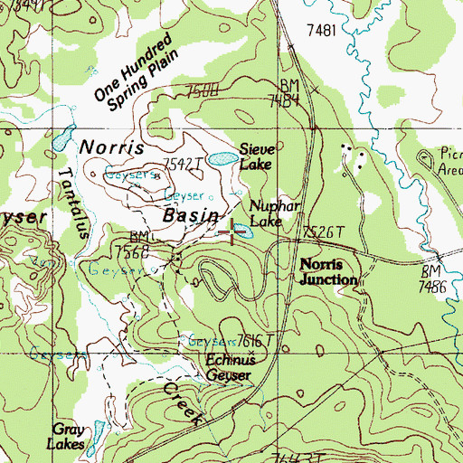 Topographic Map of Nuphar Lake, WY