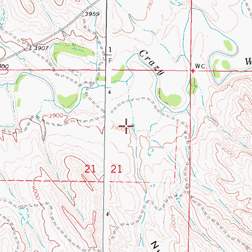 Topographic Map of Nurse Draw, WY