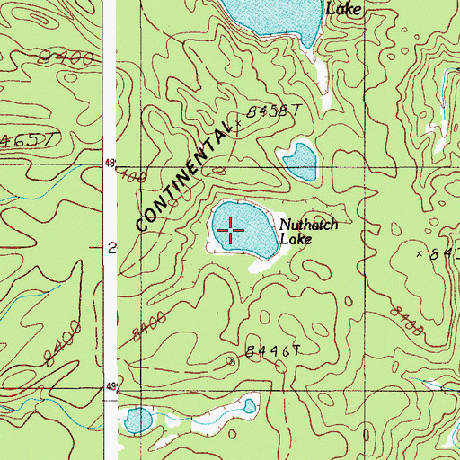 Topographic Map of Nuthatch Lake, WY