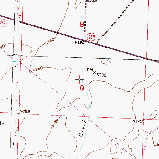 Topographic Map of O'Brian Creek, WY