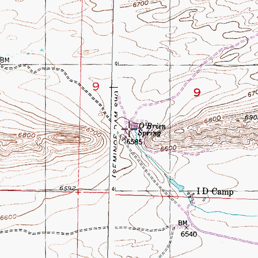 Topographic Map of O'Brien Spring, WY