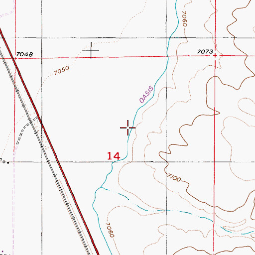 Topographic Map of Oasis Canal, WY