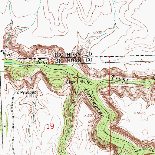 Topographic Map of Oasis Spring Creek, WY