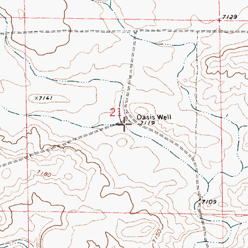 Topographic Map of Oasis Well, WY