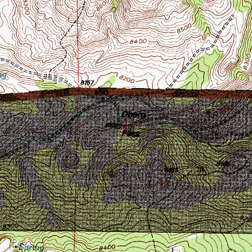 Topographic Map of Oberg Pass, WY