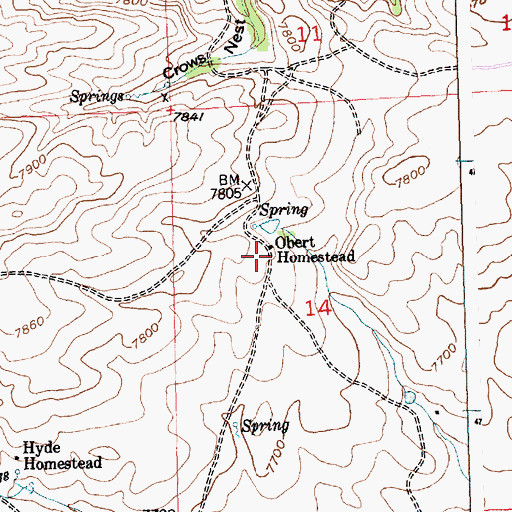 Topographic Map of Obert Homestead, WY