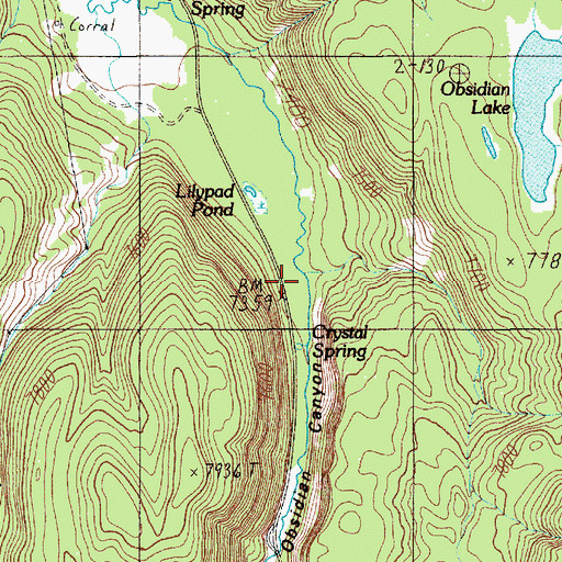 Topographic Map of Obsidian Canyon, WY