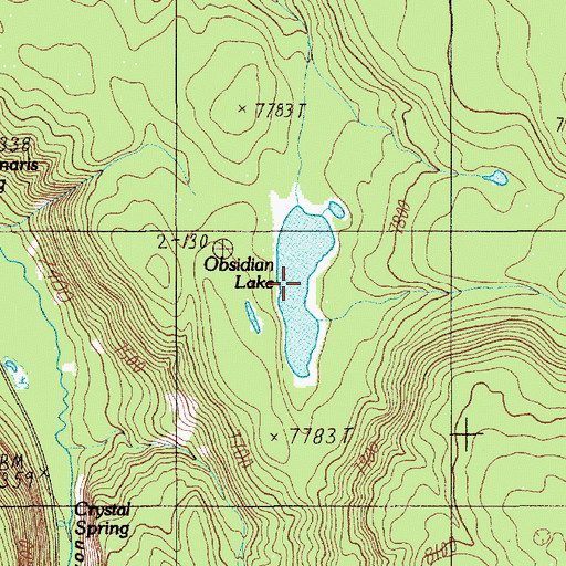 Topographic Map of Obsidian Lake, WY