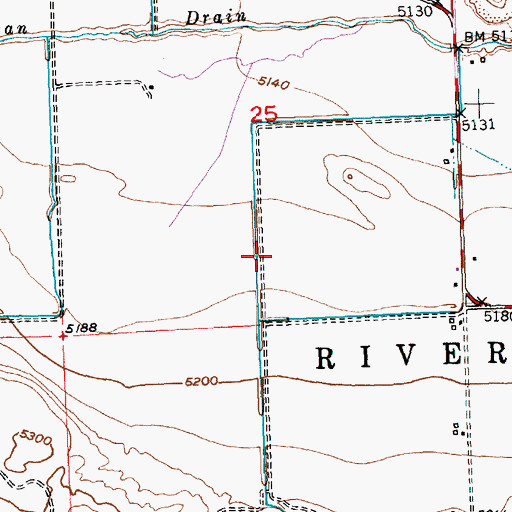 Topographic Map of Ocean Drain, WY