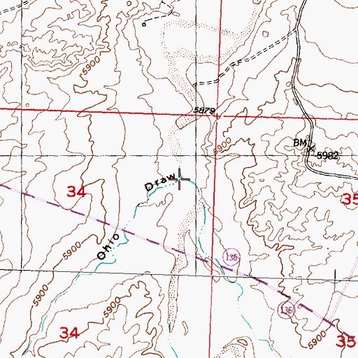 Topographic Map of Ohio Draw, WY