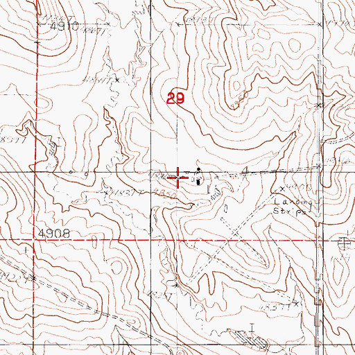 Topographic Map of Ohman Ranch, WY