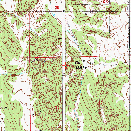 Topographic Map of Oil Butte, WY