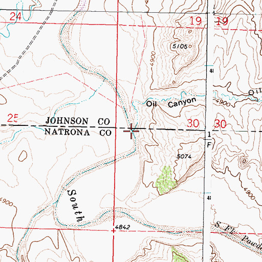 Topographic Map of Oil Canyon, WY