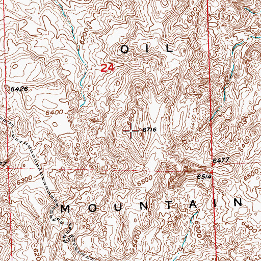 Topographic Map of Oil Mountain, WY