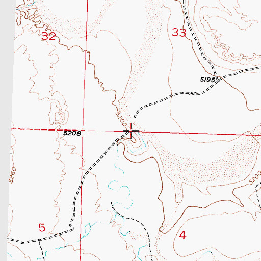 Topographic Map of Oil Springs Creek, WY