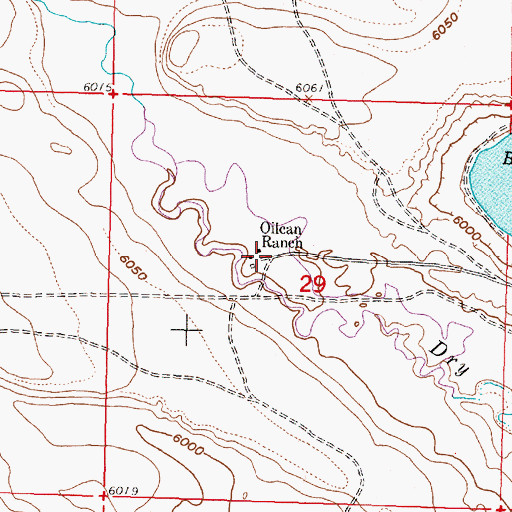 Topographic Map of Oilcan Ranch, WY
