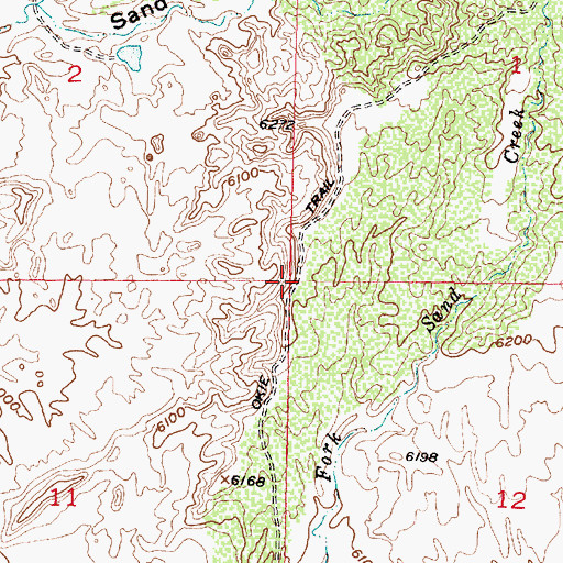 Topographic Map of Okie Trail, WY