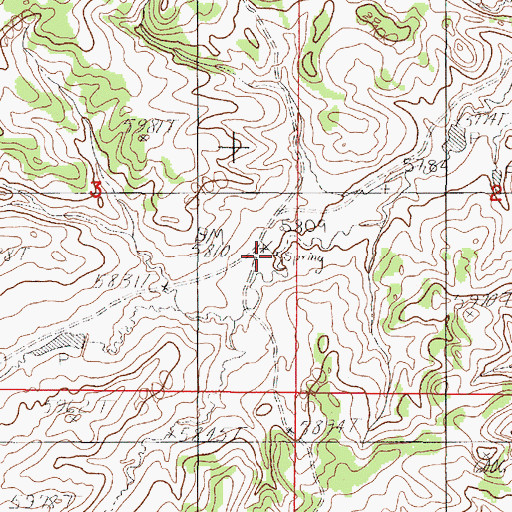 Topographic Map of Old Bryan Ranch, WY
