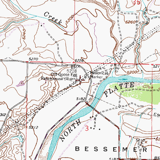 Topographic Map of Old Goose Egg Ranchhouse, WY