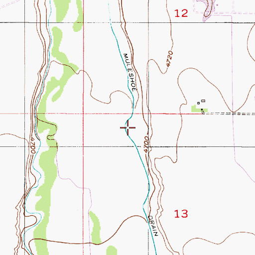 Topographic Map of Old Muleshoe Drain Ditch, WY