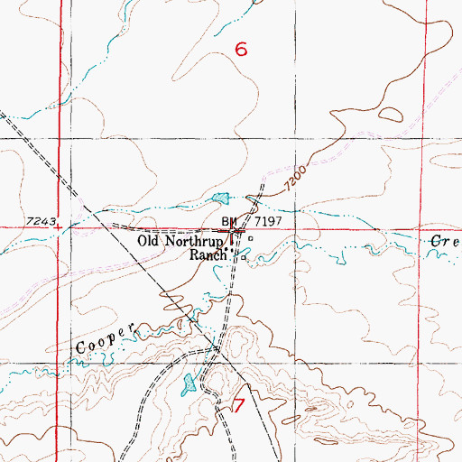 Topographic Map of Old Northrup Ranch, WY