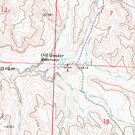 Topographic Map of Old Quaker Reservoir, WY