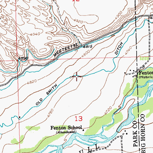 Topographic Map of Old Smith Ditch, WY