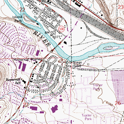 Topographic Map of Old Stage Station, WY